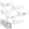 mDesign Stackable Plastic Bath Storage Organizer Box + 32 Labels - Clear